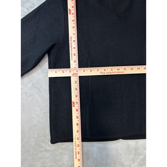 Vintage Wool Cardigan Jacket Women M Black Button Front Minimalist Old Money - Picture 7 of 7
